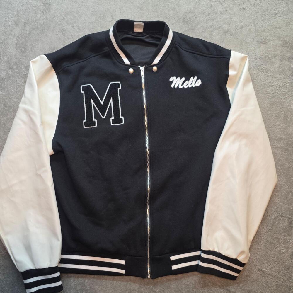 Marshmello Varsity Jacket Mens XL Black White Letterman Mello 30 Music DJ Bomber